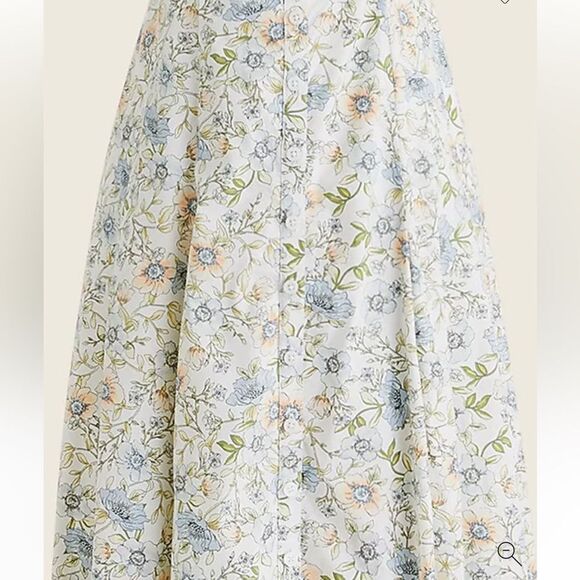 J. Crew White Pastel Floral Button Up Strappy Long Cotton Summer Dress - Picture 3 of 16